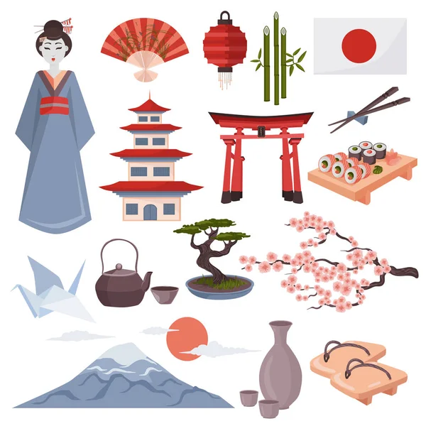 Japanse symbolen set — Stockvector