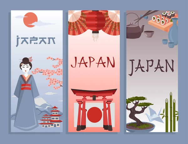 Japanse symbolen-poster — Stockvector
