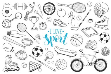 Spor ekipmanları çizimler