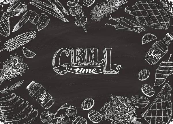 Grillparty-Plakat — Stockvektor