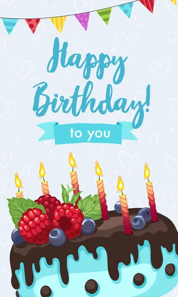 Tarjeta de felicitación feliz cumpleaños — Vector de stock