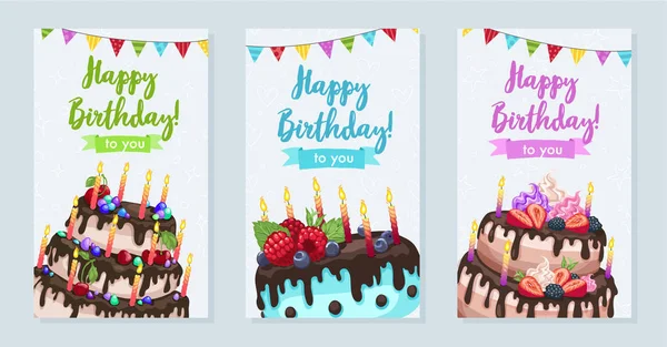 Happy birthday greeting card — Stock Vector