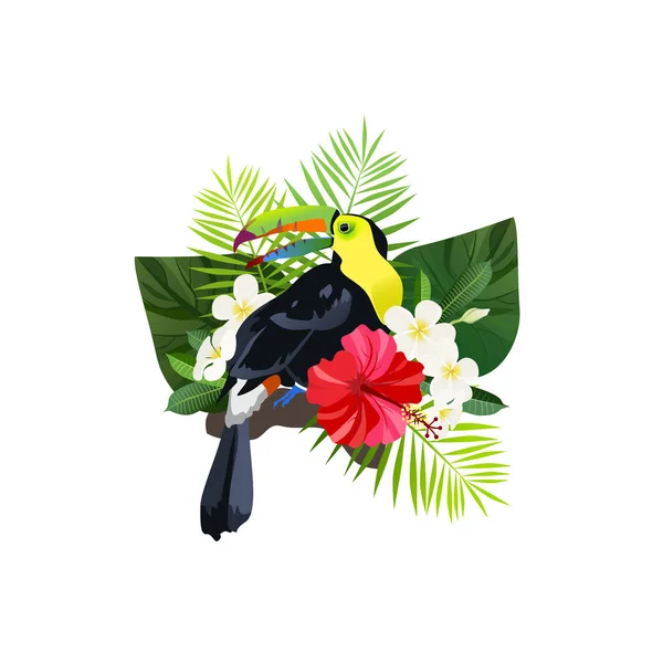 Tropiska fågeln sammansättning — Stock vektor