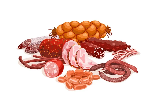 Composition des produits de viande — Image vectorielle
