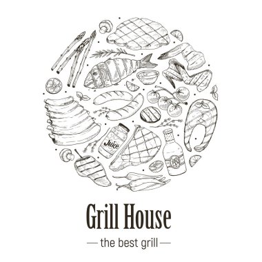 Barbekü ve ızgara afiş