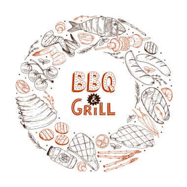 Barbekü ve ızgara afiş