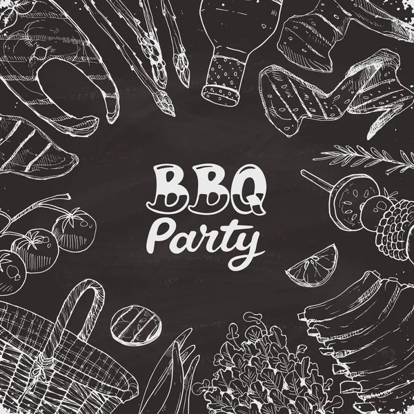 Affiche de fête BBQ — Image vectorielle