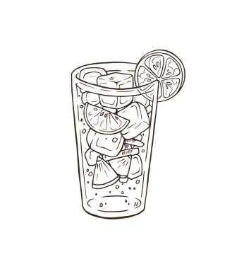 El yapımı kokteyl vektör illüstrasyon