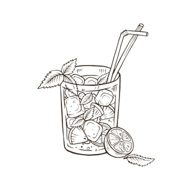 El yapımı kokteyl vektör illüstrasyon