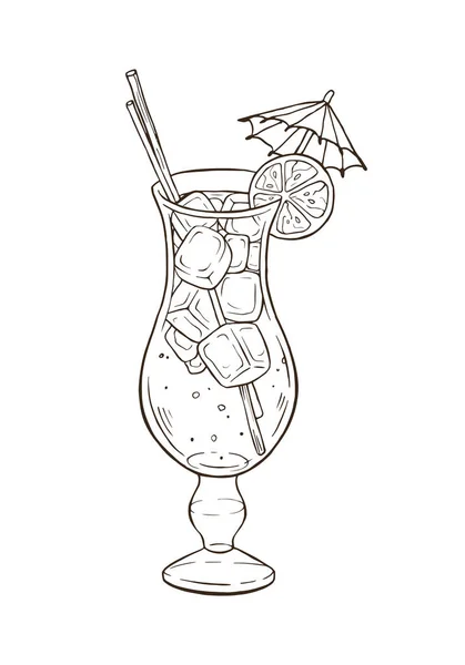 Handgezeichnete Cocktail-Vektor-Illustration — Stockvektor