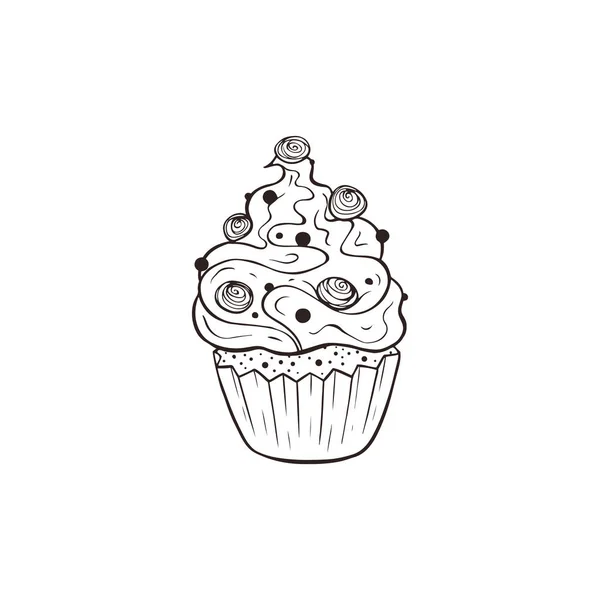 Hand getrokken cupcakes — Stockvector