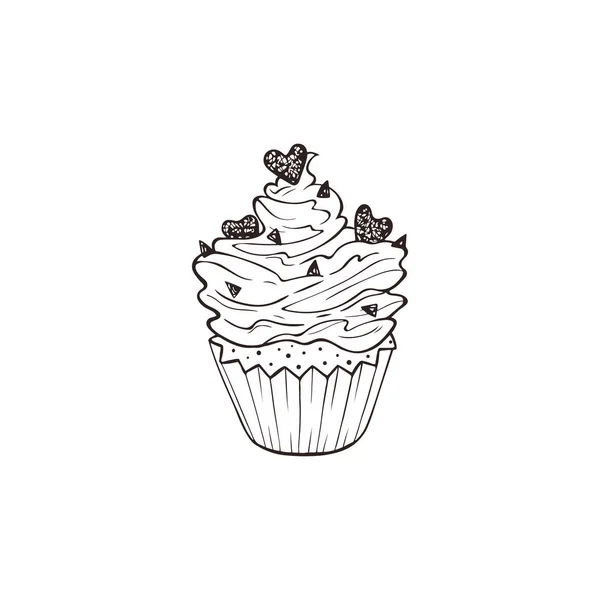 Cupcakes desenhados à mão — Vetor de Stock