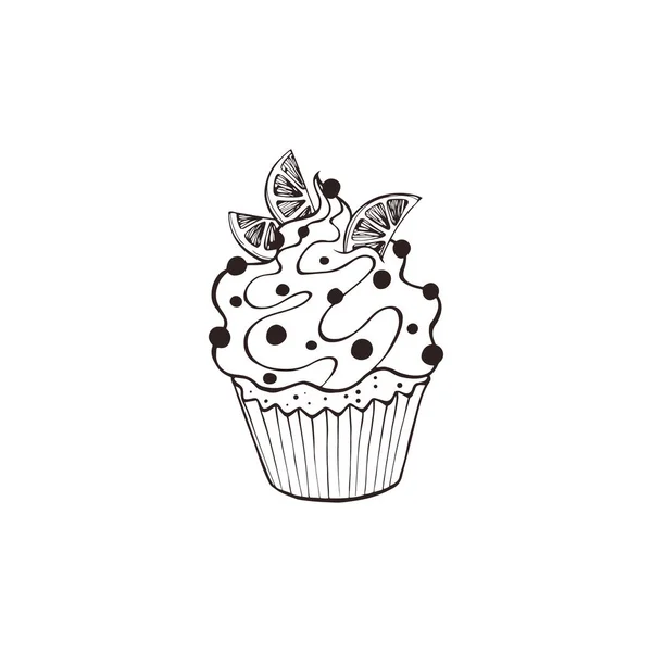 Cupcakes dessinés à la main — Image vectorielle