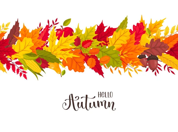 Autumn leaves composition — Stock Vector