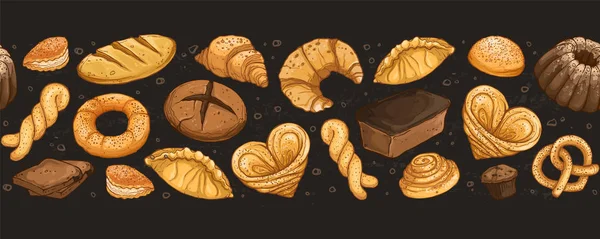 Векторная иллюстрация свежего хлеба — стоковый вектор