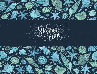 deniz kabukları illüstrasyon