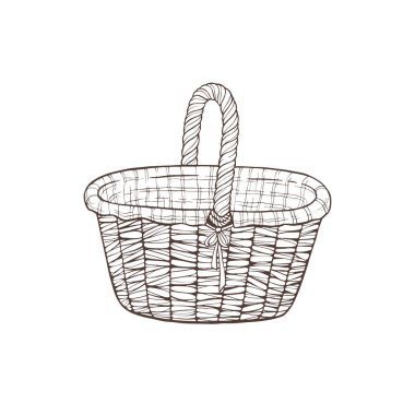 el çizilmiş sepet vektör illüstrasyon