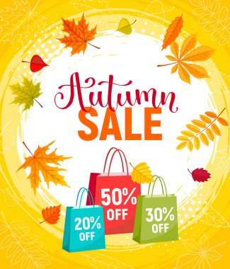 sonbahar satış poster vektör illüstrasyon