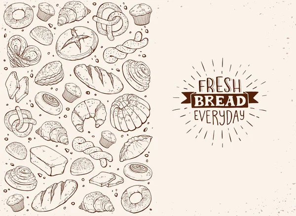 Ilustrazione vettoriale del manifesto del pane fresco — Vettoriale Stock