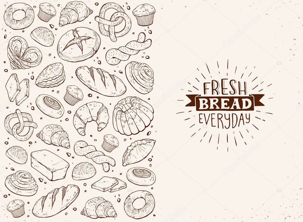Fresh Bread Poster Vector Ilustration