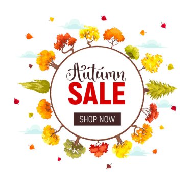 sonbahar satış poster vektör illüstrasyon