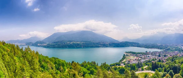 Vista Para Calceranica Lago Lago Caldonazzo Trentino Itália Europa — Fotografia de Stock
