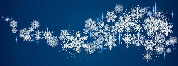 Sweet Winter Snowflakes Full Vector Large Banner — Stock Vector