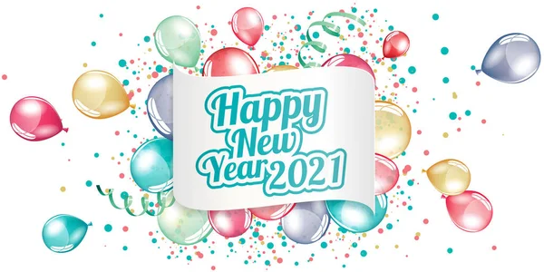Frohes Neues Jahr 2021 Große Grußkarte Illustration — Stockfoto