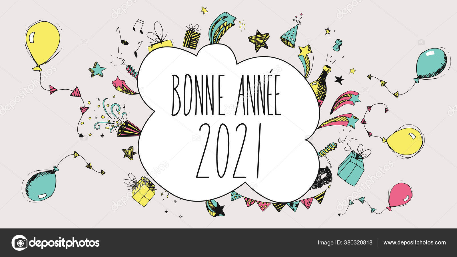 Carte Voeux Illustree Bonne Annee 21 Stock Photo Image By C Orkidia Carte Voeux Illustree Bonne Annee 21 Stock Photo Image By C Orkidia