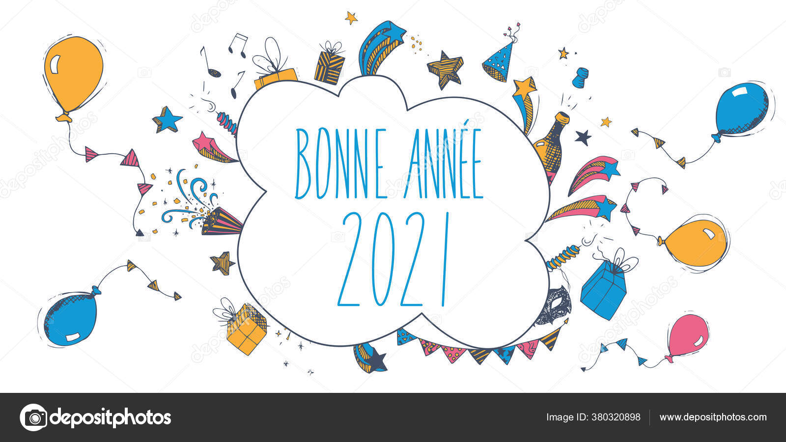 Carte Voeux Illustree Bonne Annee 21 Stock Photo Image By C Orkidia Carte Voeux Illustree Bonne Annee 21 Stock Photo Image By C Orkidia