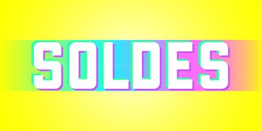 Fransız indirimli pankart tasarımı Rainbpow renkleri grafik pankartı