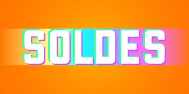 Fransız indirimli pankart tasarımı Rainbpow renkleri grafik pankartı