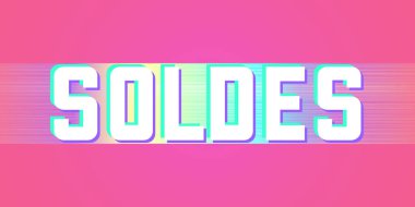 Fransız indirimli pankart tasarımı Rainbpow renkleri grafik pankartı