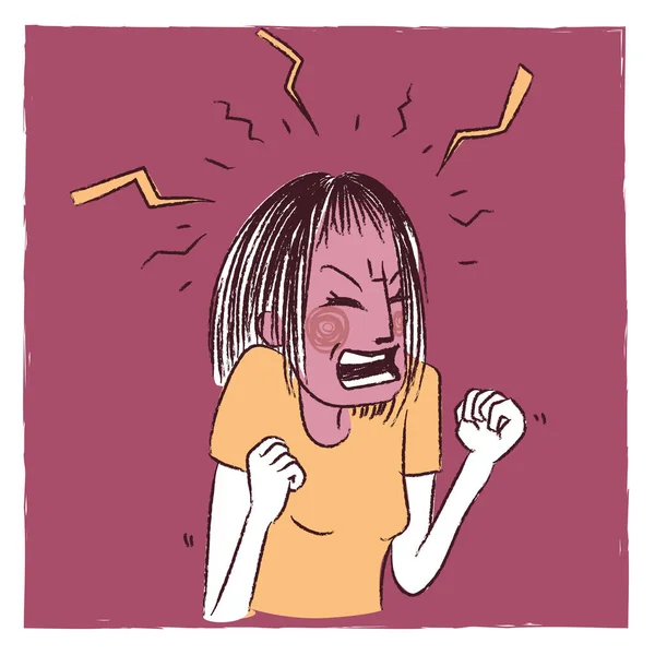 Ilustracja Gniewnej Kobiety — Zdjęcie stockowe