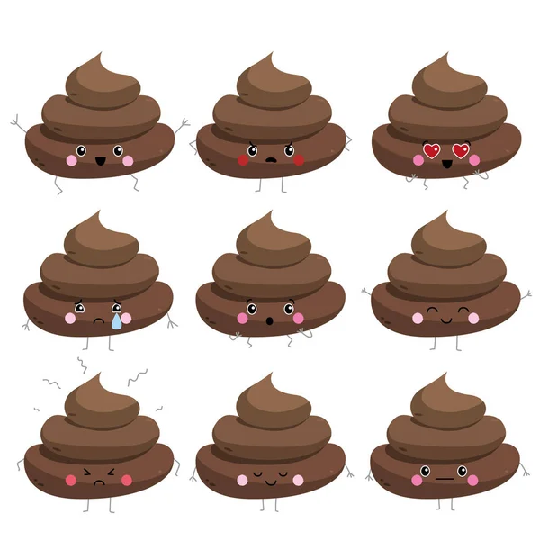 Poop Illustration Set Isolated White Background — Stock Photo, Image