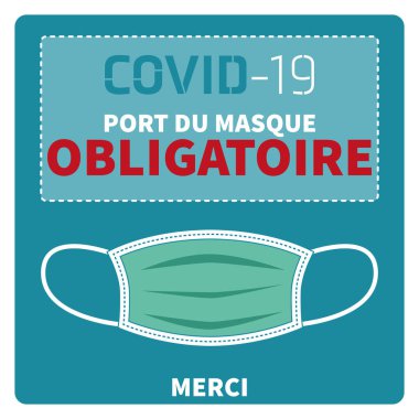 Fransız yüz maskesi için covid 19 illüstrasyon gerekliydi