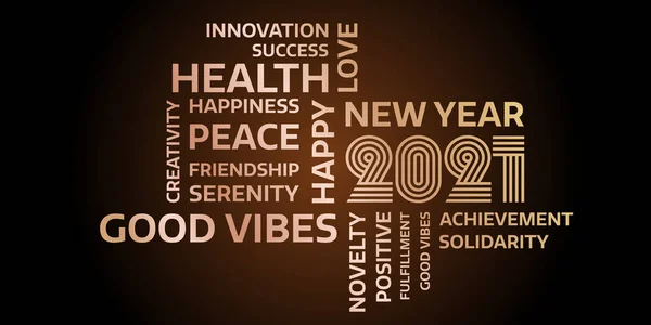 2021 Feliz Año Nuevo Palabras Positivas — Foto de Stock