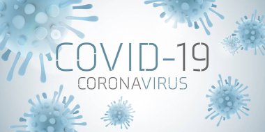 Covid 19 illüstrasyon büyük bir pankartta izole edildi