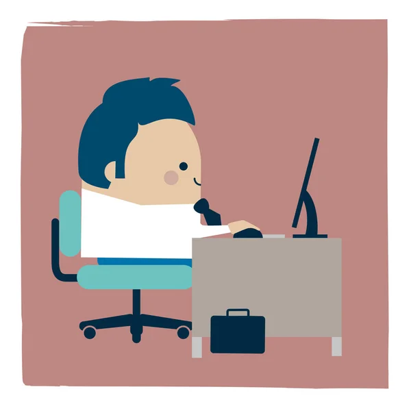 Illustration Businessman Working Office — Stock Photo, Image