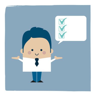 Bir kontrol listesi işadamının çizimi