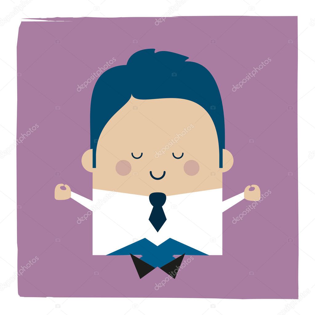 Illustration of a zen businessman