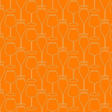 Ana hatlı Şarap Gözlükleri Kusursuz Şablon Işığı Turuncu Şarap Günü Şenlik Arkaplanı Fikri. Münferit Vektör İllüstrasyon Alkol veya Şarap Tematik Restoran Menüsü Kartları Sevgi broşürü, fiyat etiketi