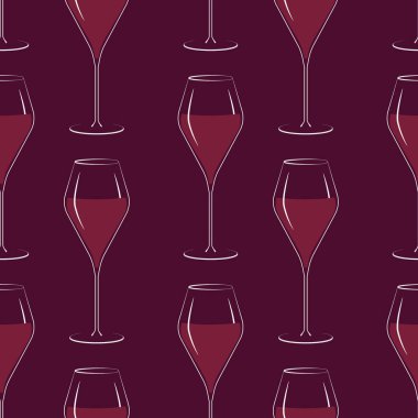 Burgundy 'de, Şarapsız Şarap Günü temalı El Çizimi Şarap Kadehi. Ayrı Vektör illüstrasyonu Şarap İlgili Bağlantı Partisi broşürleri, afişleri, fiyatı, etiketleri davet et