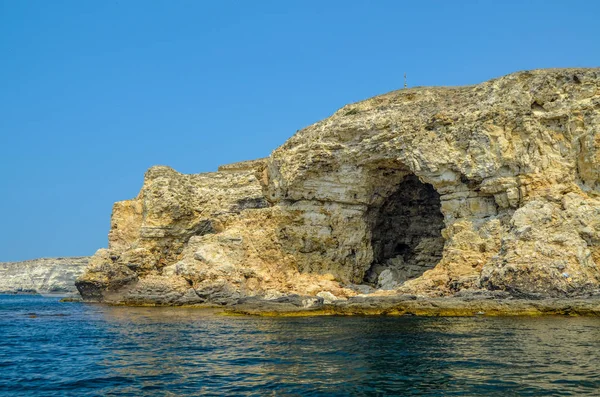 Βραχώδη Ακτή Της Μαύρης Θάλασσας Tarhankut — Φωτογραφία Αρχείου