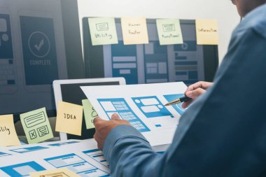Kullanıcı Deneyimi ux tasarımcı web akıllı telefon düzeni.