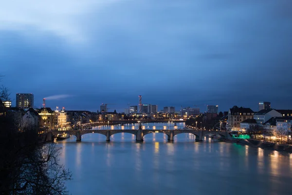 Evening view of Basel, Switzerland — Stock Photo, Image