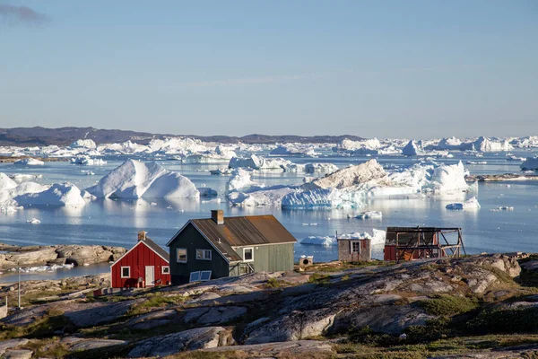 Färgglada hus i Rodebay, Grönland — Stockfoto