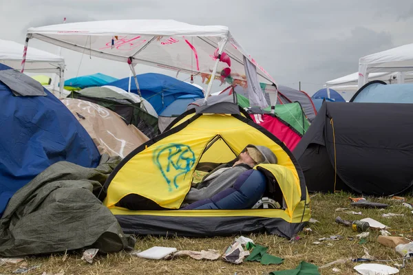 Кемпинг на фестивале Roskilde 2016 — стоковое фото