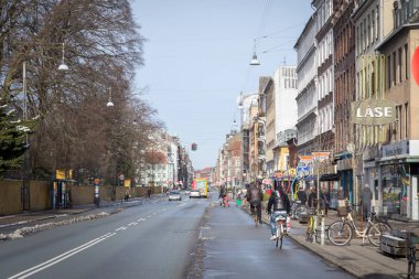 Norrebrogade Norrebro bölgesinde Kopenhag, Danimarka