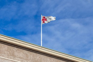 Bayrak direği üzerinde Masonlar Hall Kopenhag, Danimarka